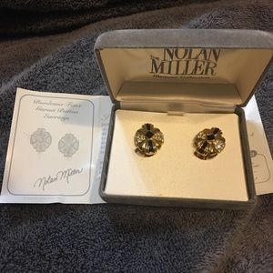 NOLAN MILLER Beautiful purple & crystal earrings.